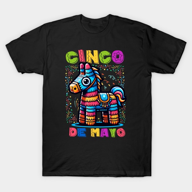 Colorful Cinco de Mayo Piñata - Fiesta Ready T-Shirt by Pink & Pretty